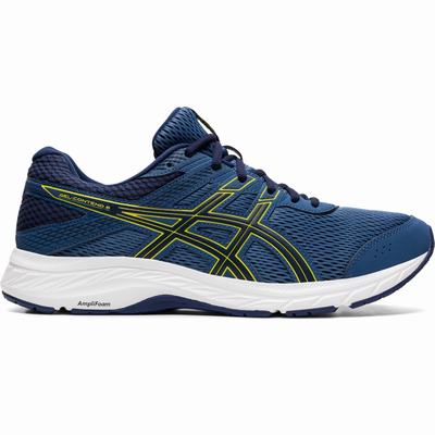 Asics Gel-Contend 6 - Miesten Juoksukengät - Laivastonsininen/Keltainen